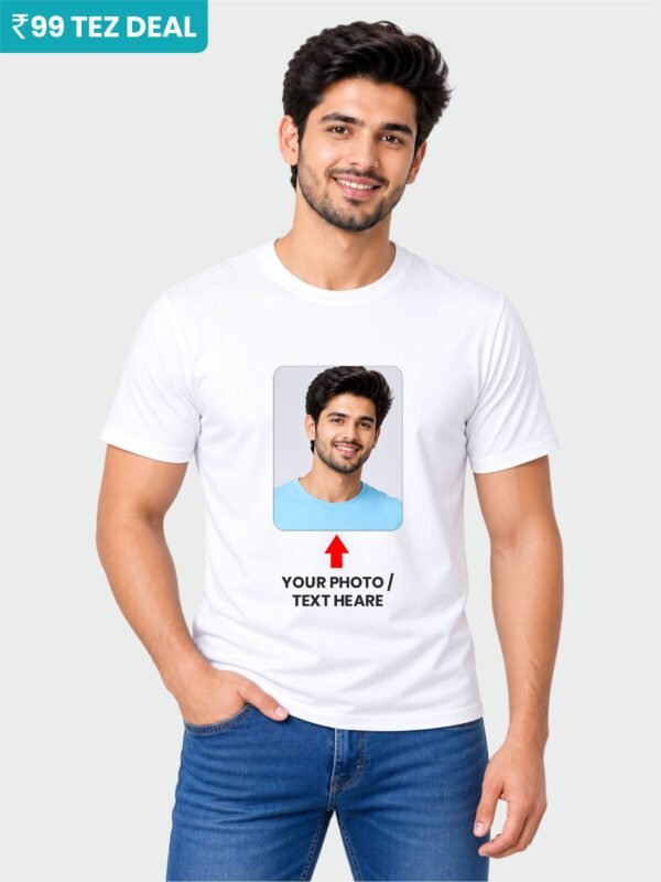 Custom T-Shirts for Men | Sarina Polyester Round Neck T-Shirt