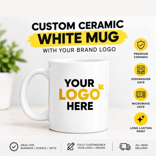 Customized Ceramic Mug With Your Company Logo | Tezkart.com